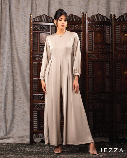 Belted Crush Satin Jumpsuit 62512